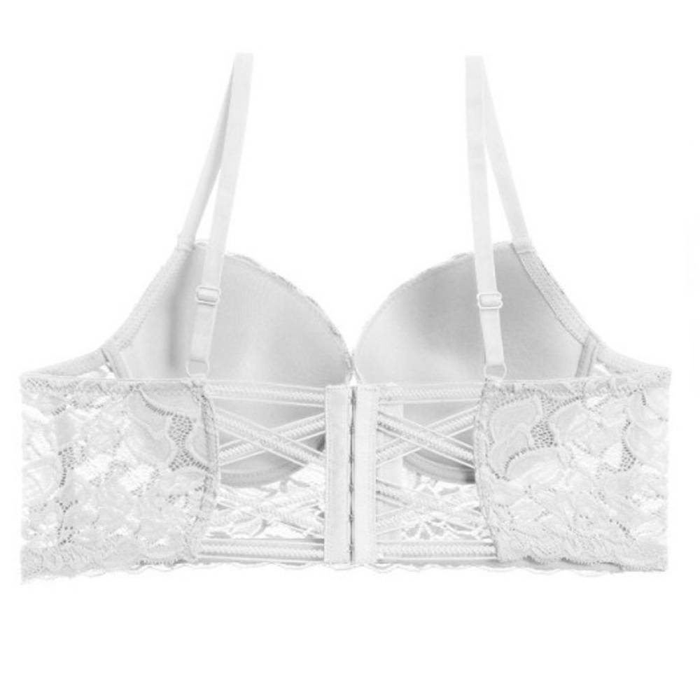 ❌SOLD❌ Lace Overlay Long Line Bra - Picture 2 of 2